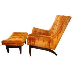 Vintage Distinctive 70's Mod Lounge Chair & Ottoman
