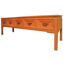 Vintage Hekman Furniture Custom Painted Low Console