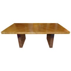 Milo Baughman Chrome 
Wood Extension Dining Table