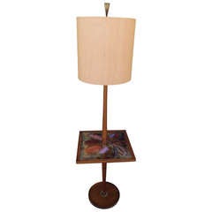 Richard M. Loving Abstract Copper Enamel Lamp Table