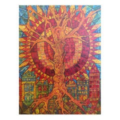 Used Abstract Painting of San Francisco, "Painted Ladies"