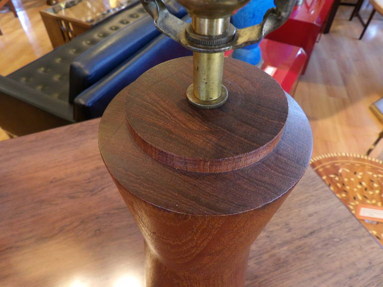 Late 20th Century Important Bob Stocksdale Turned Teak Lamp For Sale