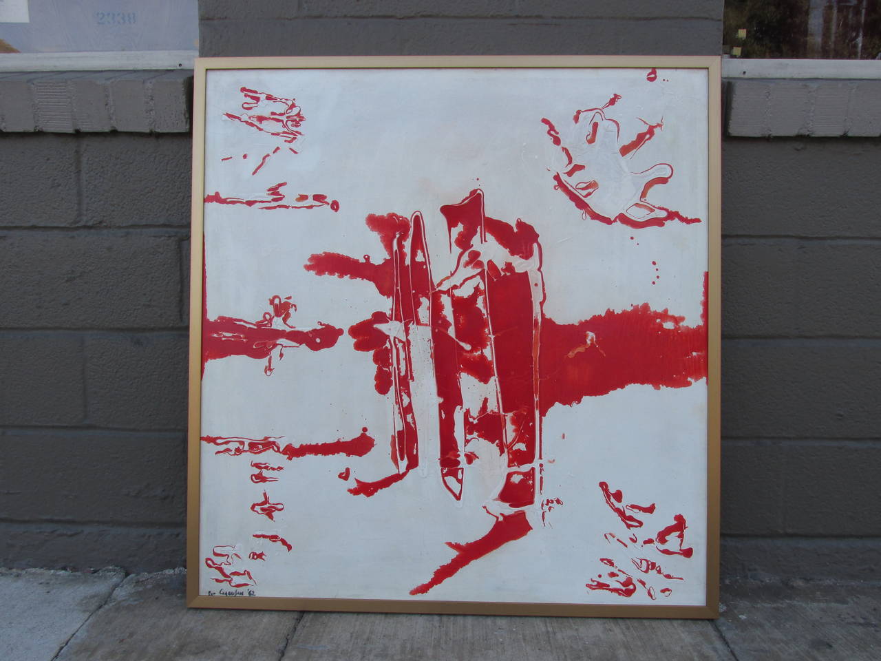 Mid-20th Century Eve Garrison Abstract Painting Dated 1962 For Sale