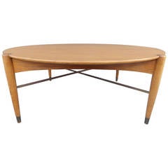 Circular Teak Coffee Table Attributed to Bruno Mathsson