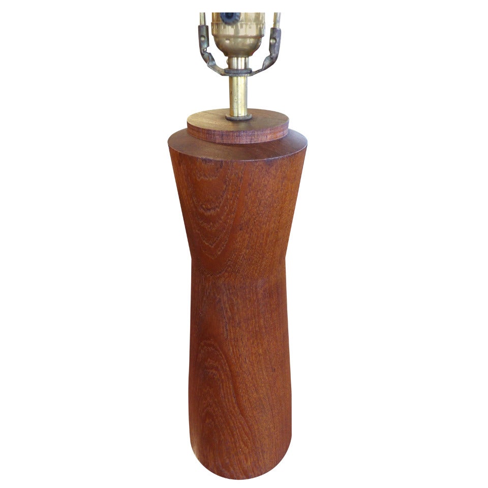 Important Bob Stocksdale Turned Teak Lamp For Sale