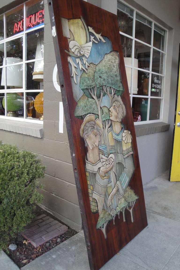 Large-Scale Hand Carved Polychrome Sculpture  In Excellent Condition For Sale In Fulton, CA