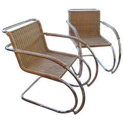 Pair of Ludwig Mies Van Der Rohe MR20 Armchairs by Stendig