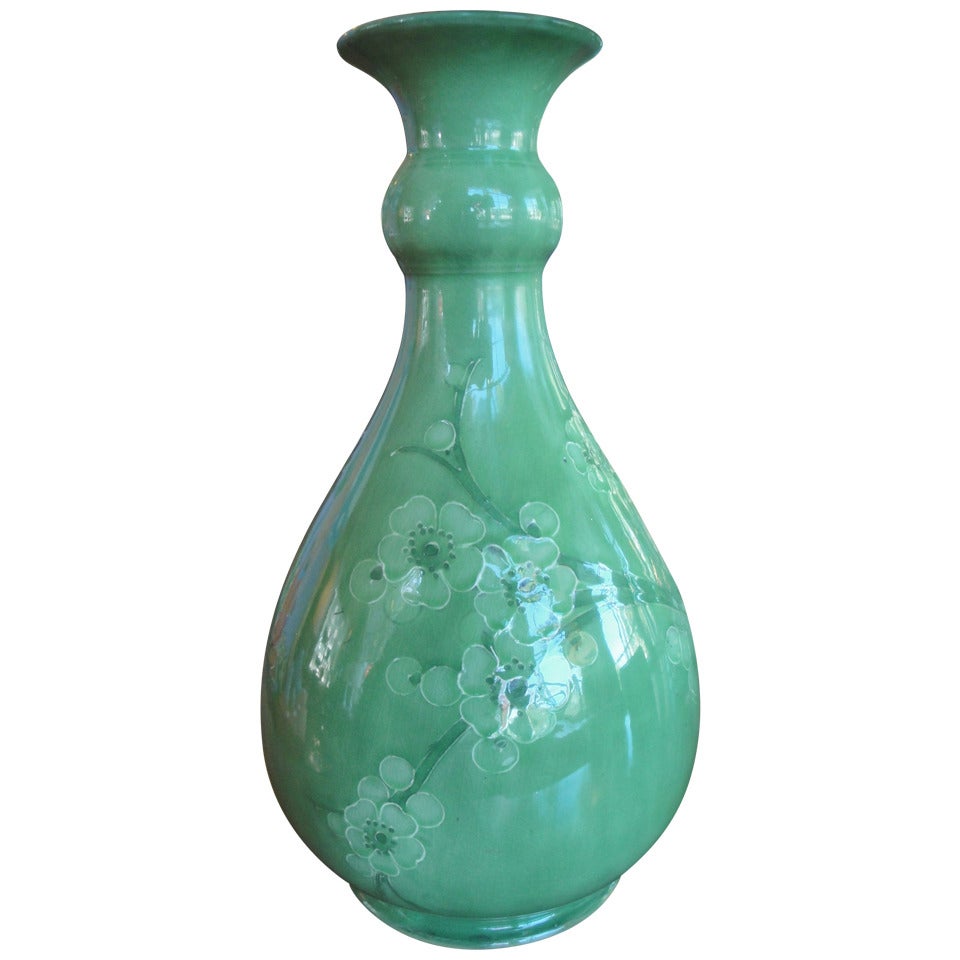 Important William Moorcroft / Macintyre "Prunus" Ceramic Table Lamp For Sale