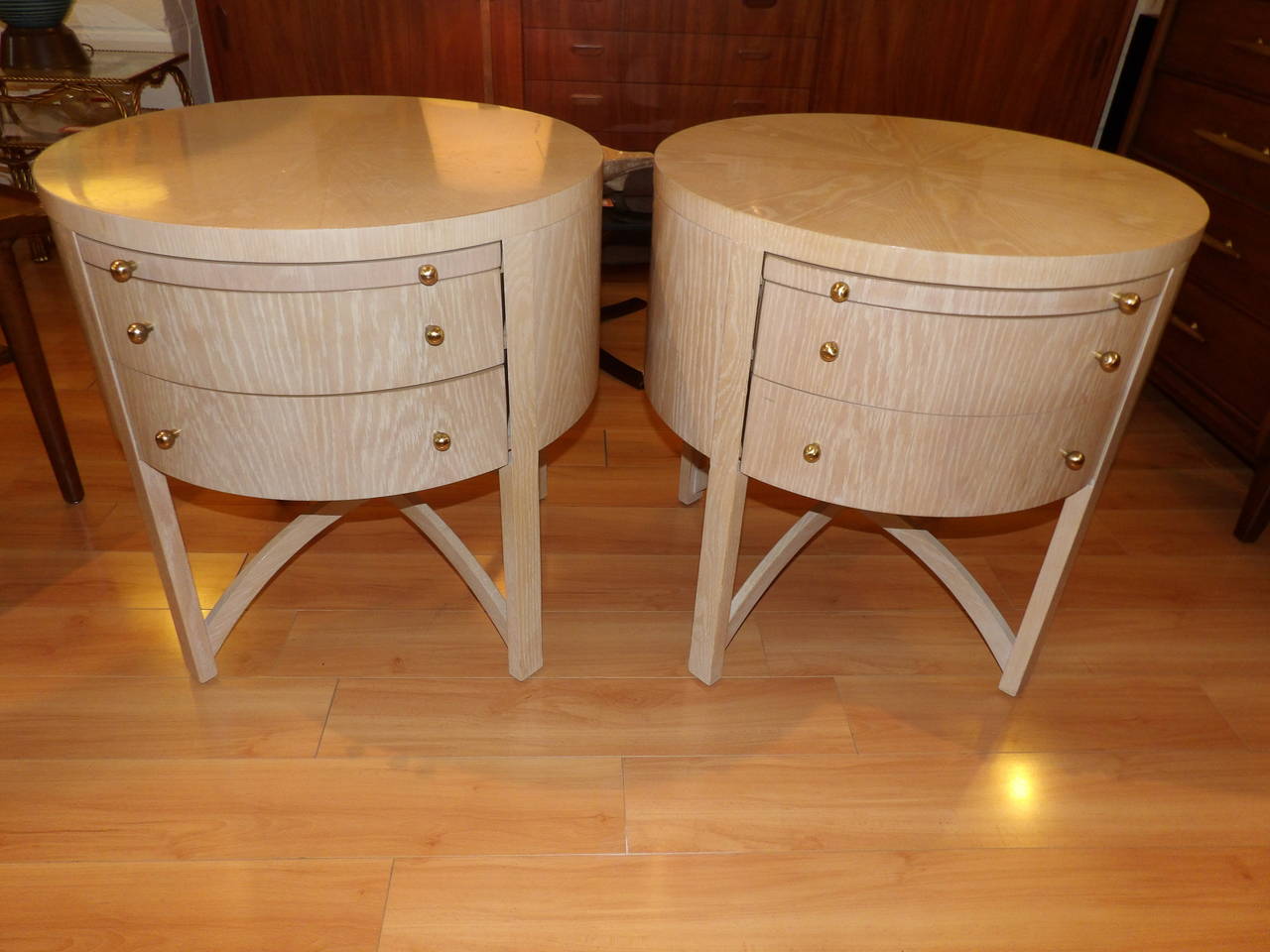 Century Furniture Circular End Tables Attributed to Jay Spectre 3