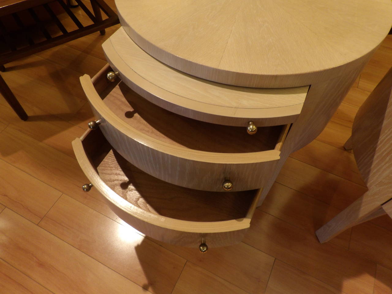 Century Furniture Circular End Tables Attributed to Jay Spectre In Excellent Condition In Fulton, CA