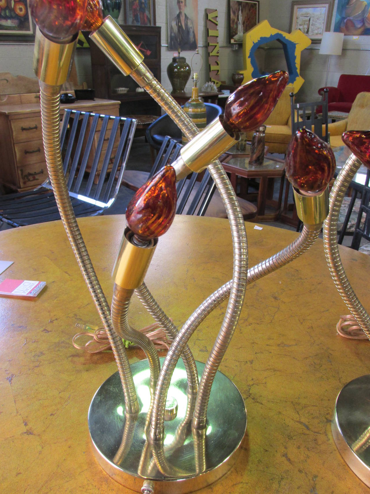 Articulating Table Lamps Attributed to Sonneman In Good Condition For Sale In Fulton, CA