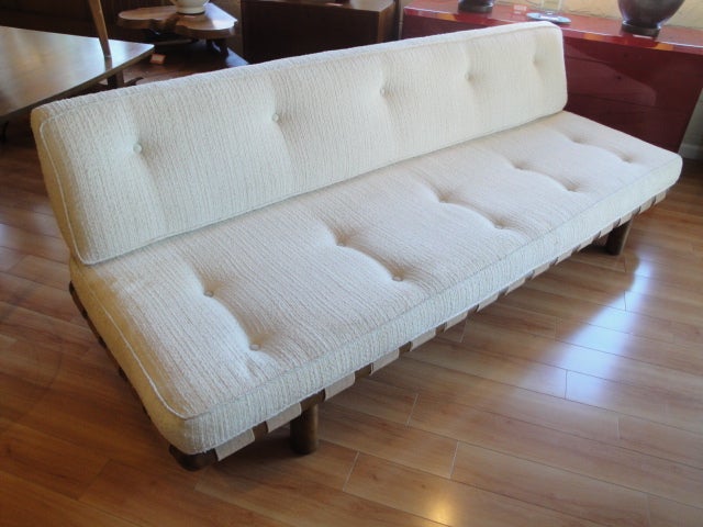 Solid, original and scarce sofa/day bed by T. H. Robsjohn-Gibbings for Widdicomb.