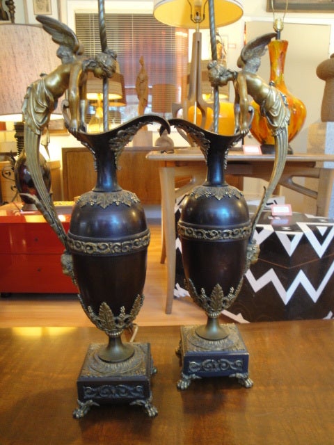 French Dore Bronze Figural Lamps