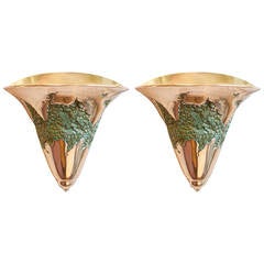 Pair of Bronze Sconces by Valenti