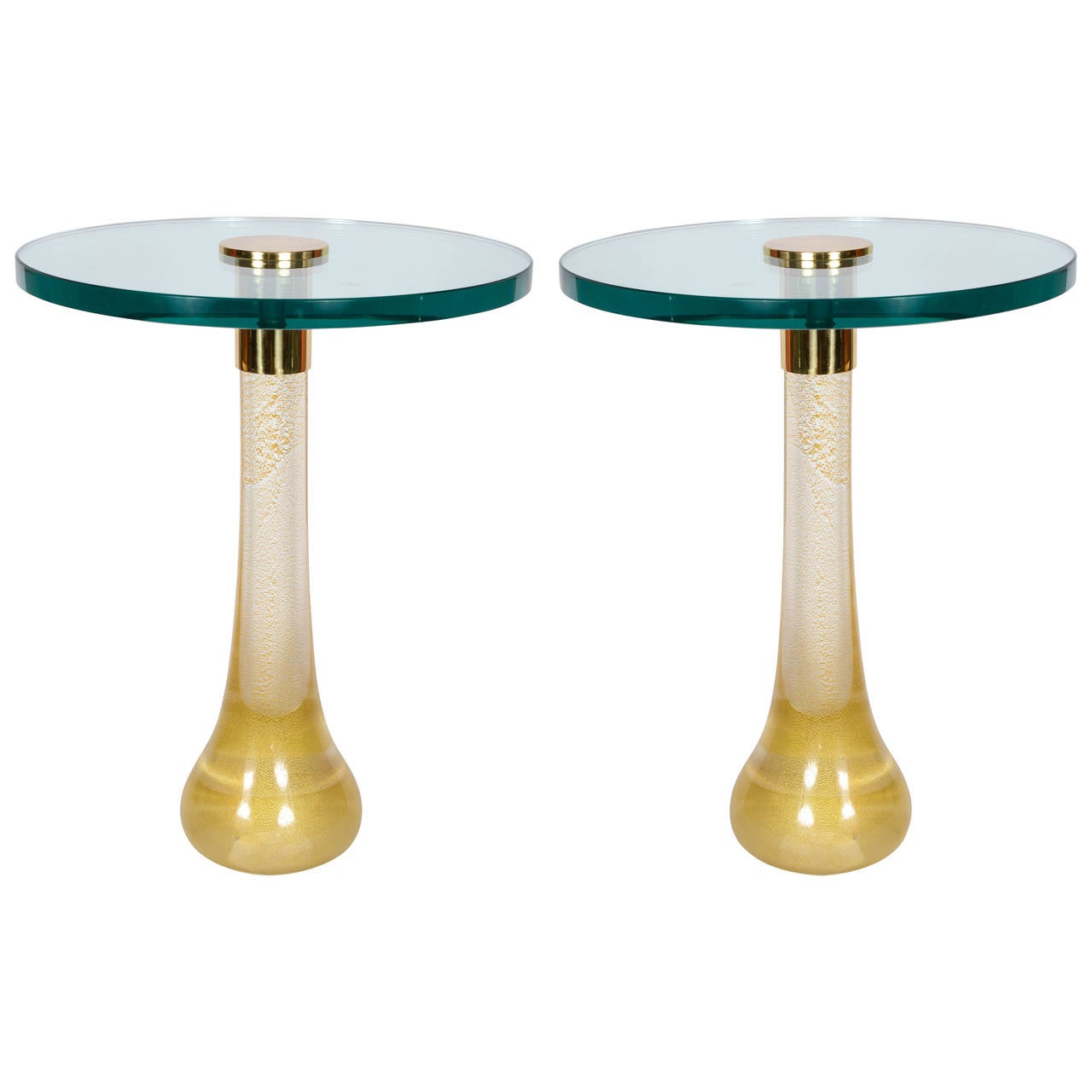 Pair of Murano Glass Side Tables by Cenedese For Sale at 1stdibs
