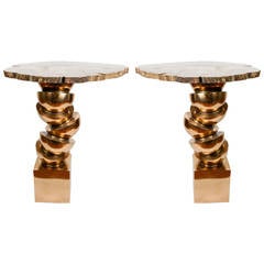 Pair of Bronze Side Tables by Robert Phandeve