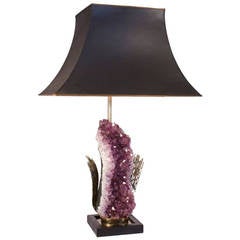 1970s Lamp with Amethyst by Jacques Duval-Brasseur