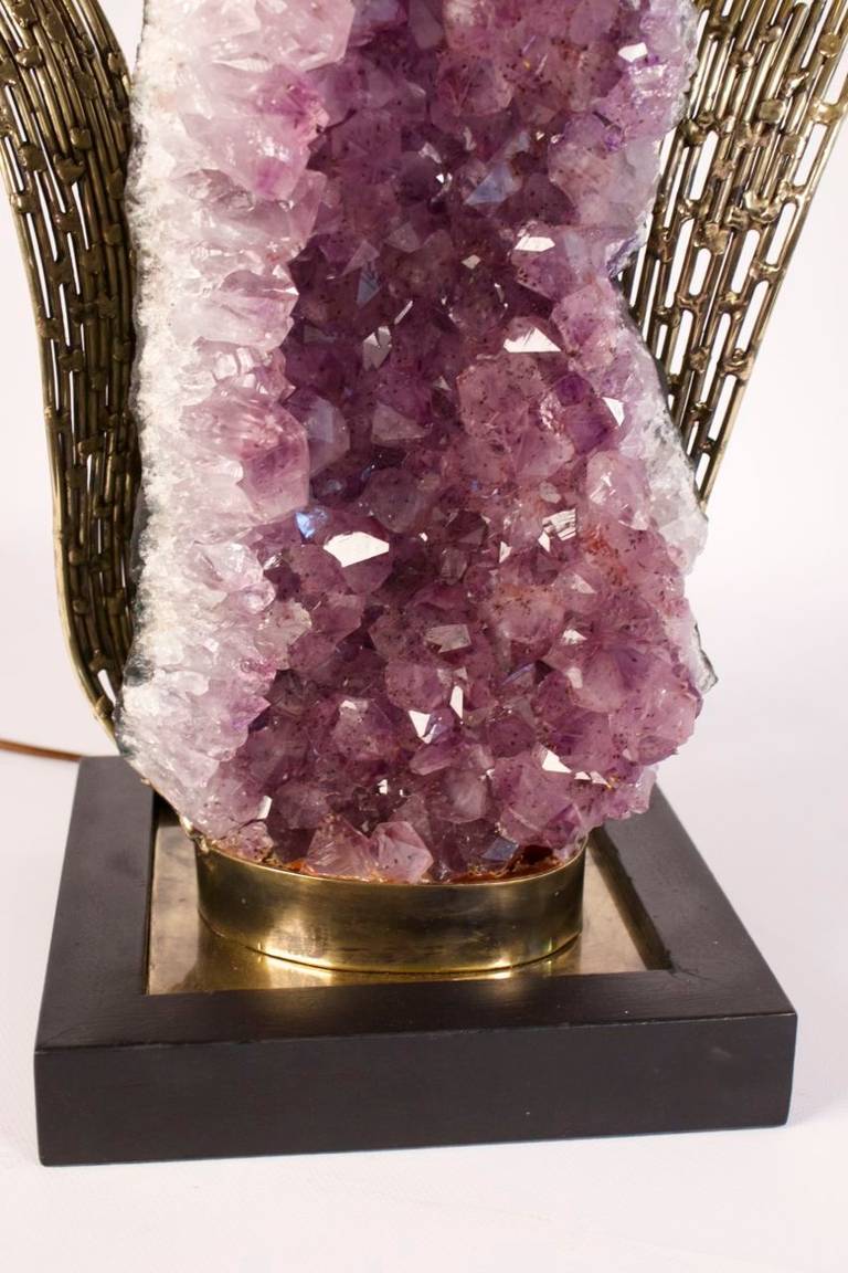 Late 20th Century 1970s Lamp with Amethyst by Jacques Duval-Brasseur