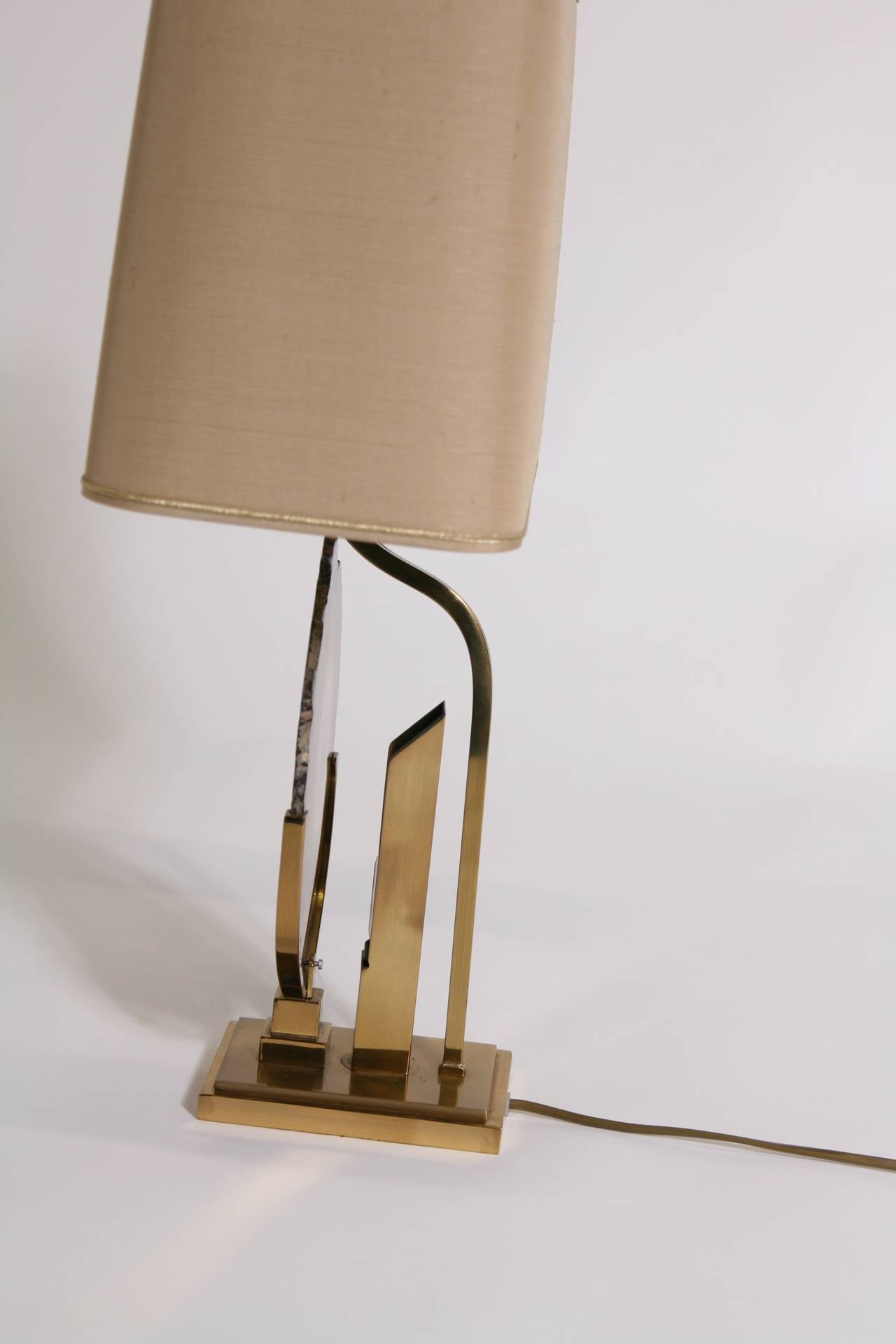 Late 20th Century Lamp with Agate Attributed to Willy Daro For Sale