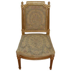 Louis XVI Gilded with Needle Point Side Chair
