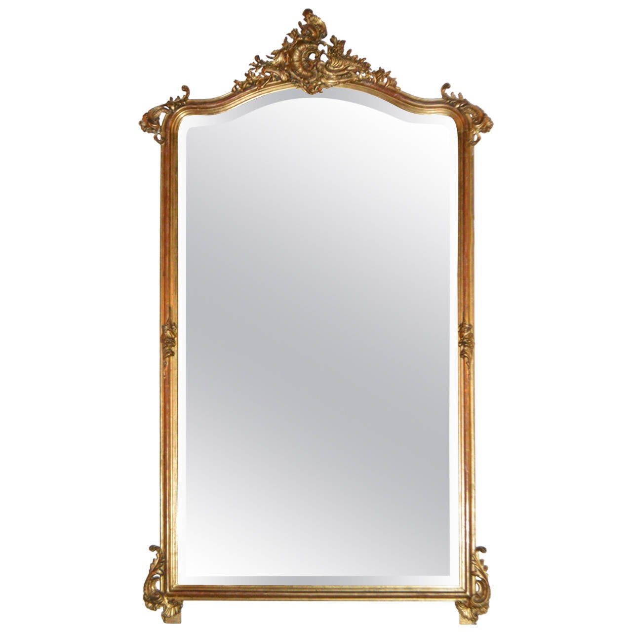19th century louis xv style large gilded mirror at 1stdibs 19th century louis xv style large gilded mirror at 1stdibs