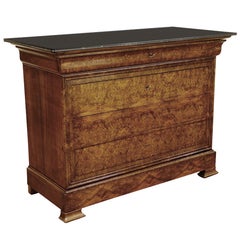 Antique Louis Philippe period Burled walnut commode