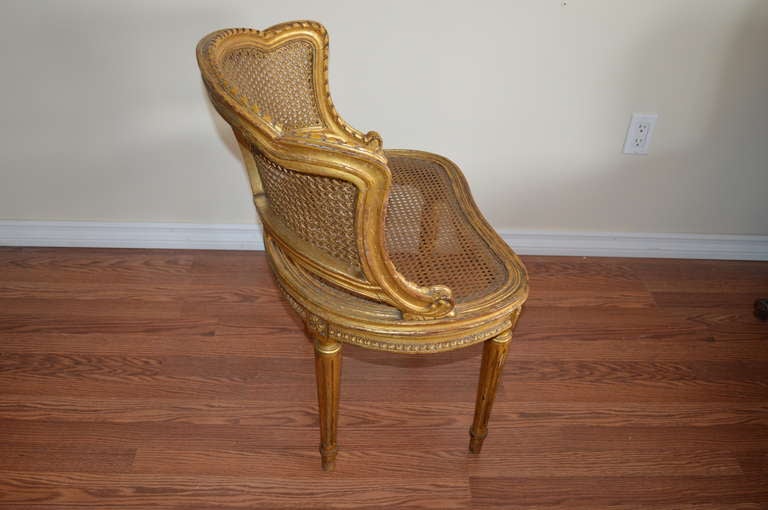 French Louis XVI Style Gilded Side Chair