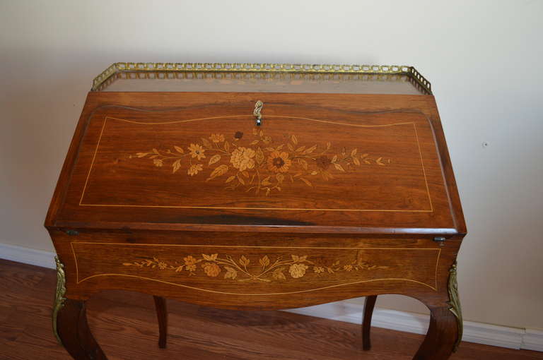 French Louis XV Style Inlay Secretaire