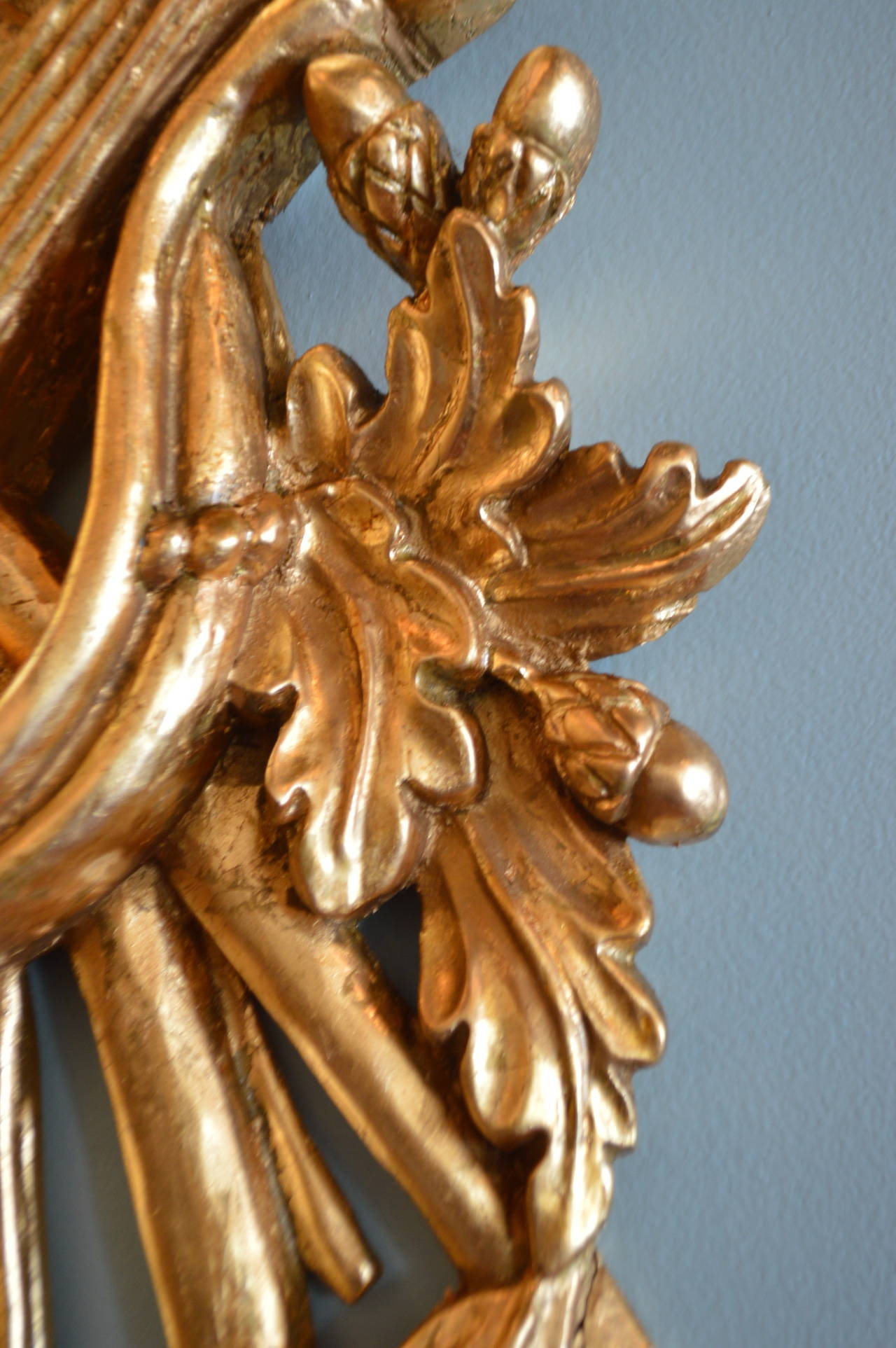 Wood Pair of 19th Century Musical Theme Gilded Wall Ornaments