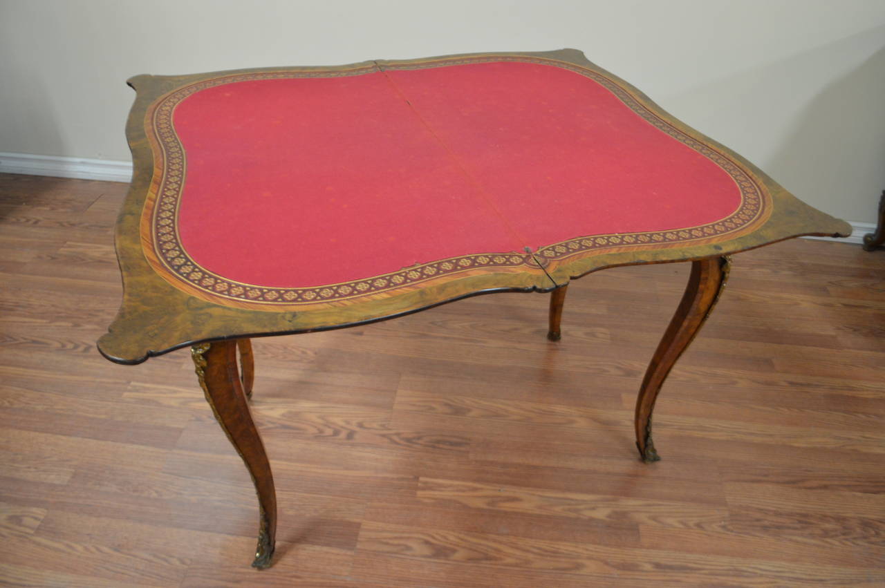 Louis XV Style Burled Mahogany Games Table 1