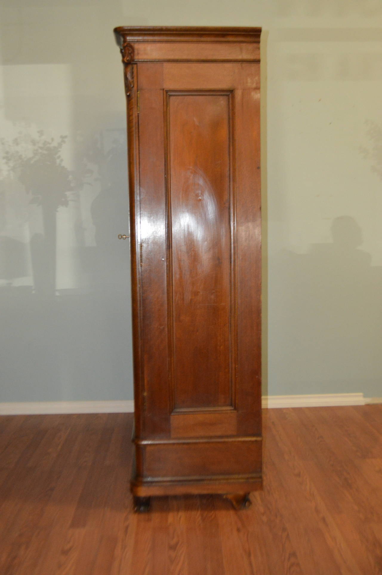 19th Century Walnut Armoire with Custom Built in Drawers 1