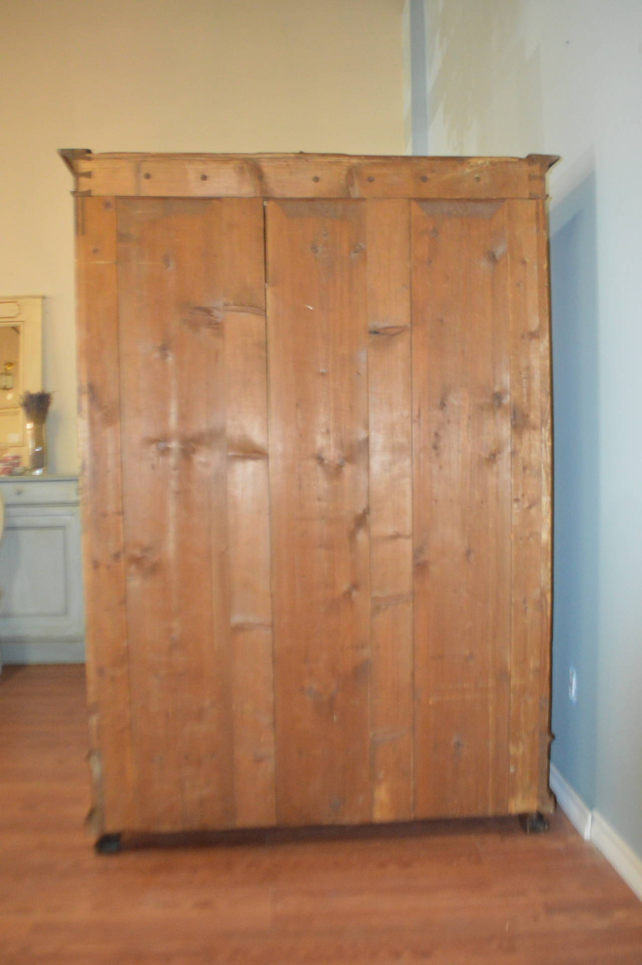 19th Century Walnut Armoire with Custom Built in Drawers 2