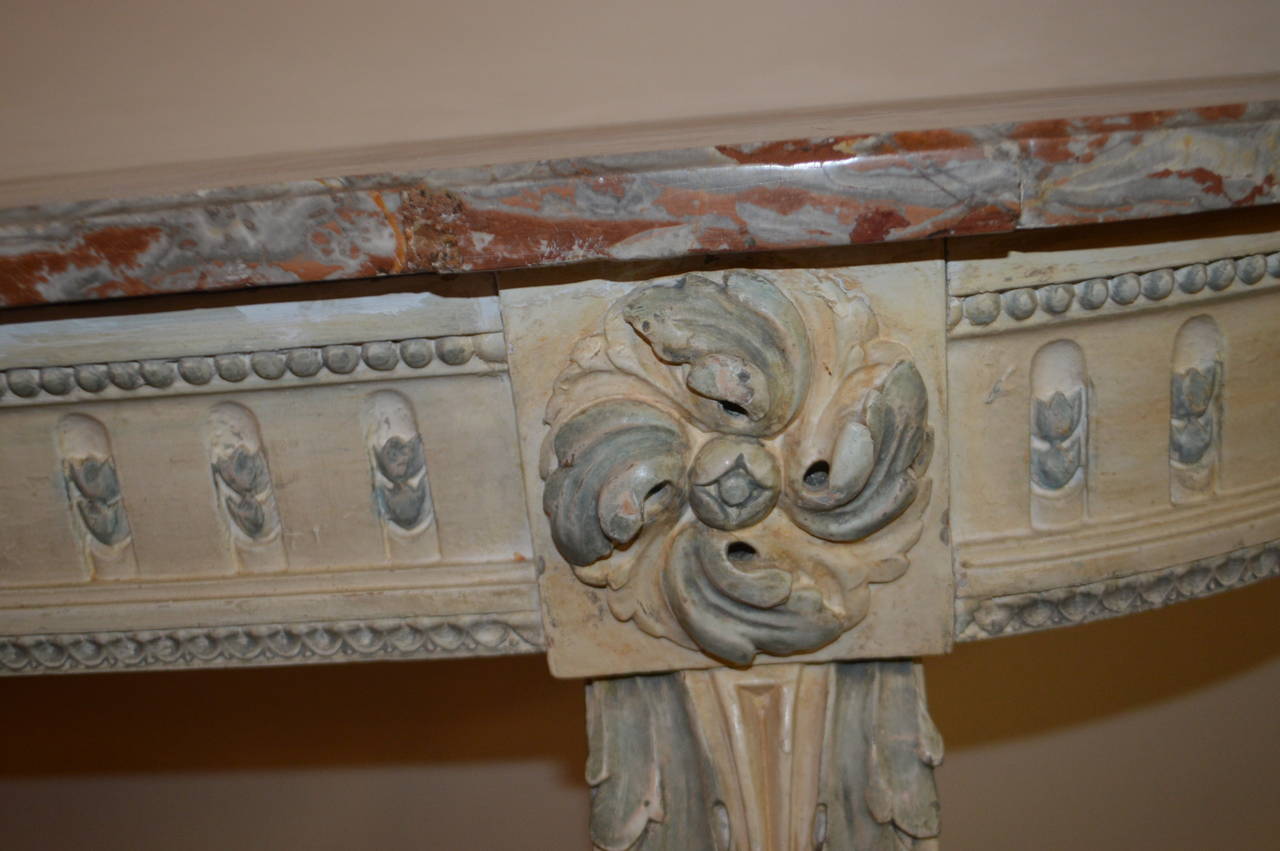 French 19th Century Neoclassic Painted Console