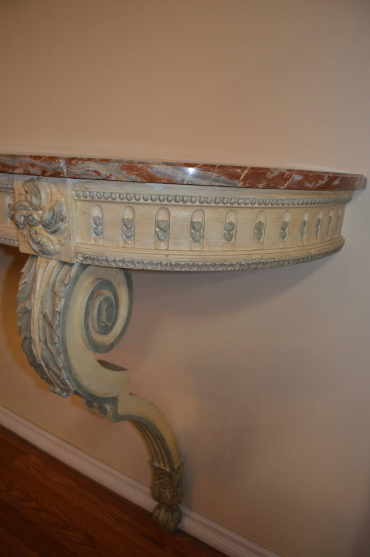Marble 19th Century Neoclassic Painted Console