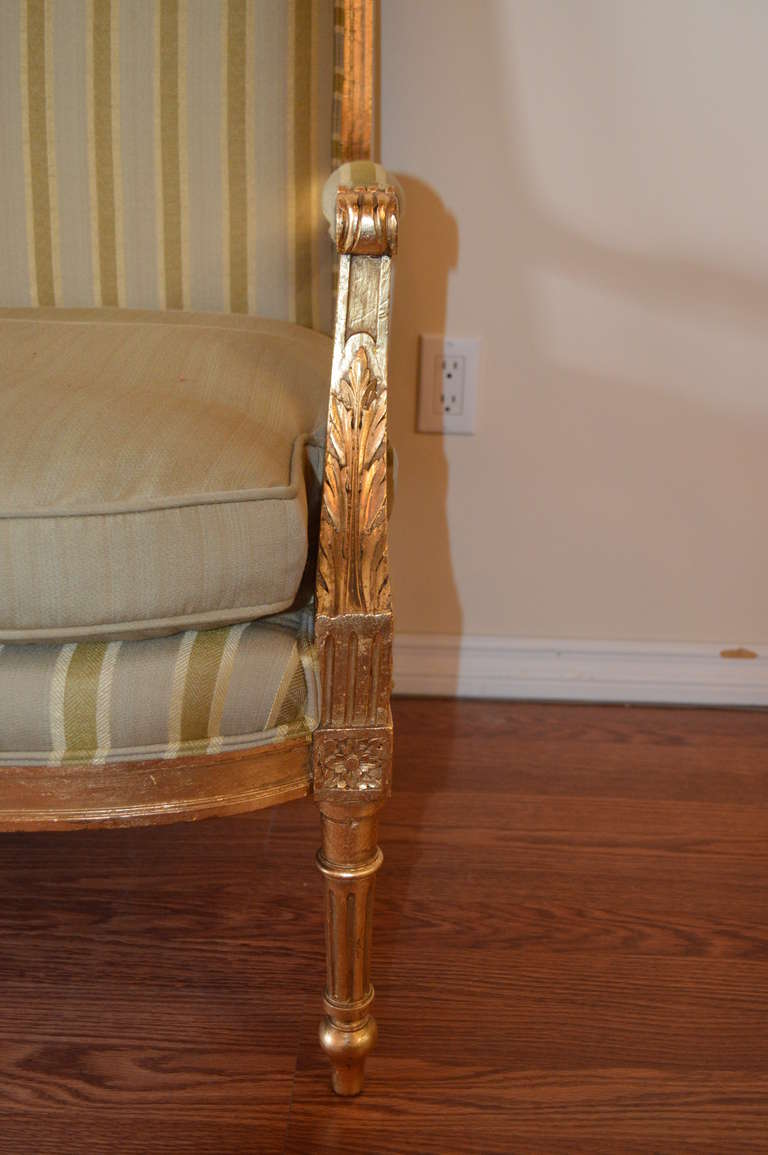 Louis XVI Style Gilded Canape In Excellent Condition In Oakville, ON