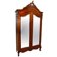 Louis XV Style Two Door Walnut Armoire