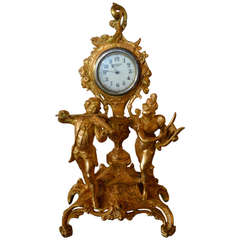 Gilded Metal Decorative Table Clock