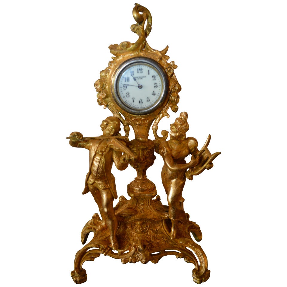 Gilded Metal Decorative Table Clock