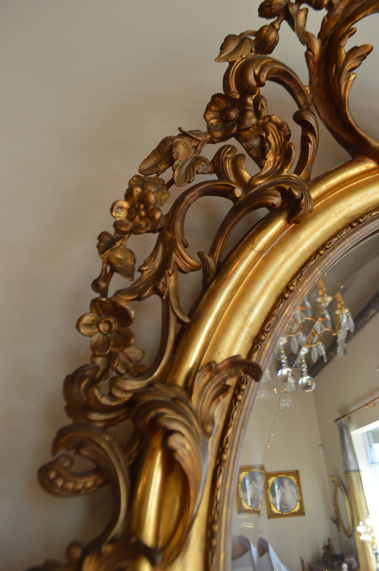 Gilt 19th Century Gilded Oval Mirror