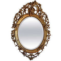 19th Century Gilded Oval Mirror