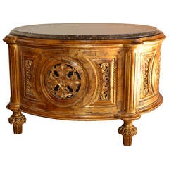 Christopher Guy Gilded Cocktail Table with Marble Top