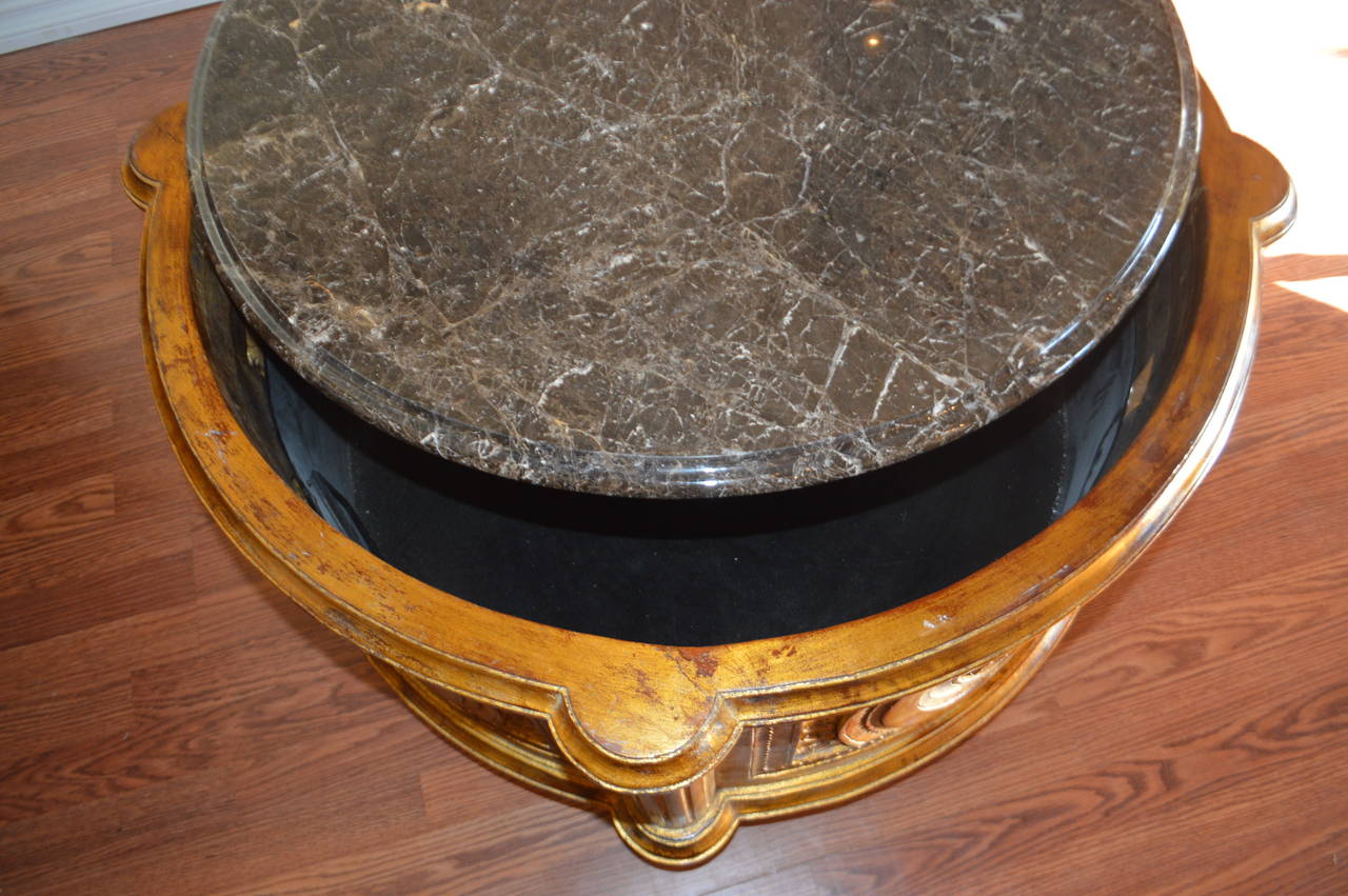 Gilt Christopher Guy Gilded Cocktail Table with Marble Top