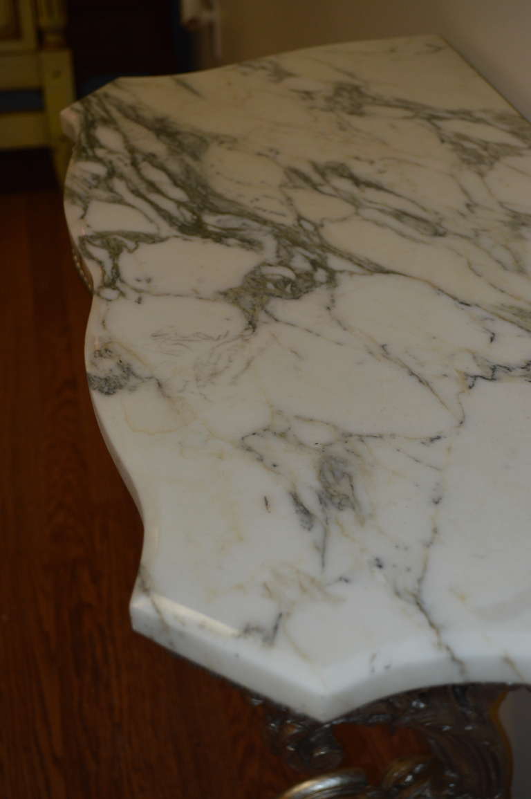 20th Century Figural Pedestal Console with Marble Top