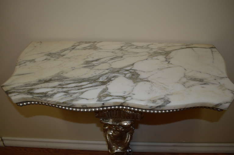 Figural Pedestal Console with Marble Top 1