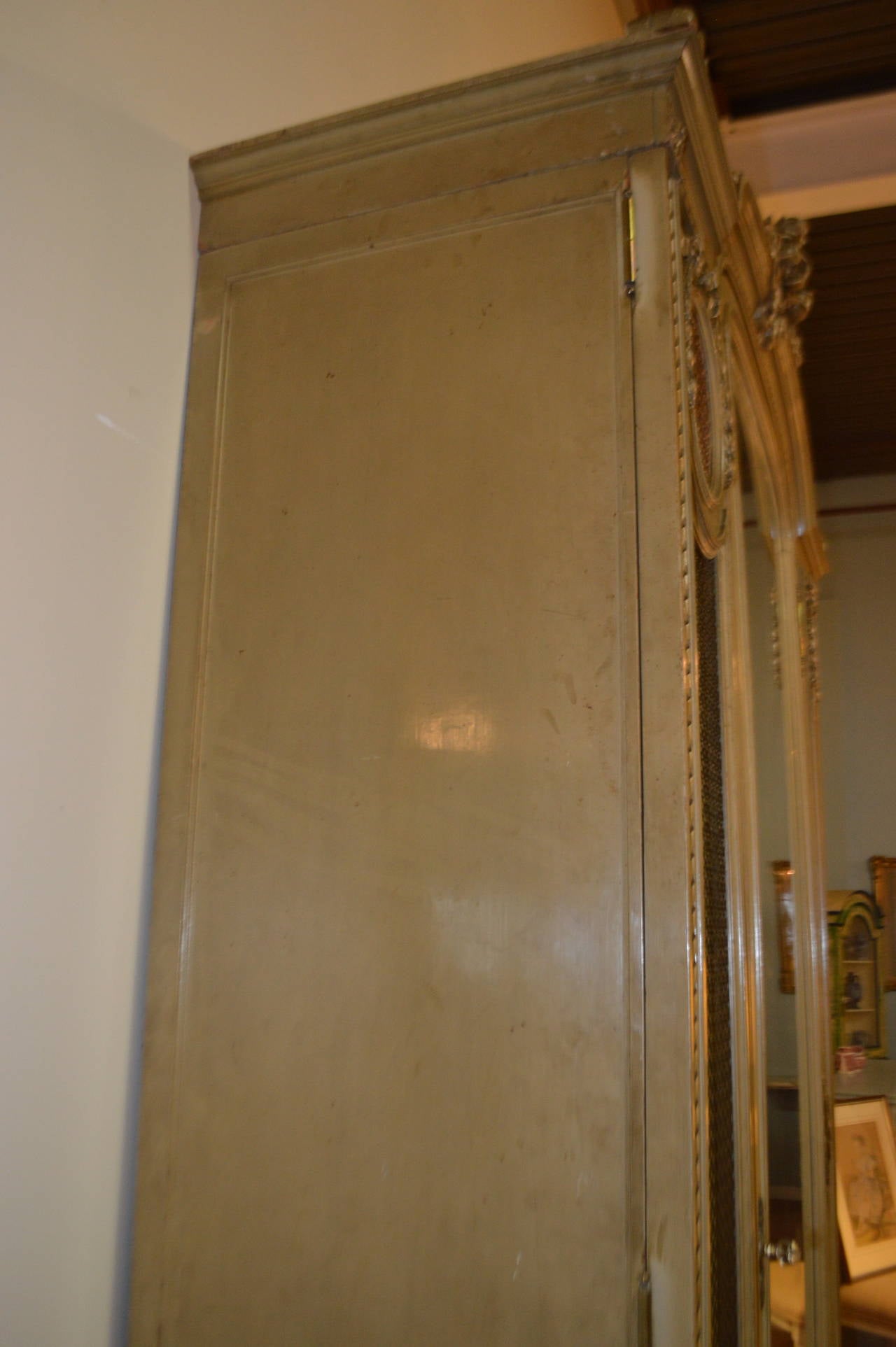 19th Century Louis XVI Style Painted Armoire 4