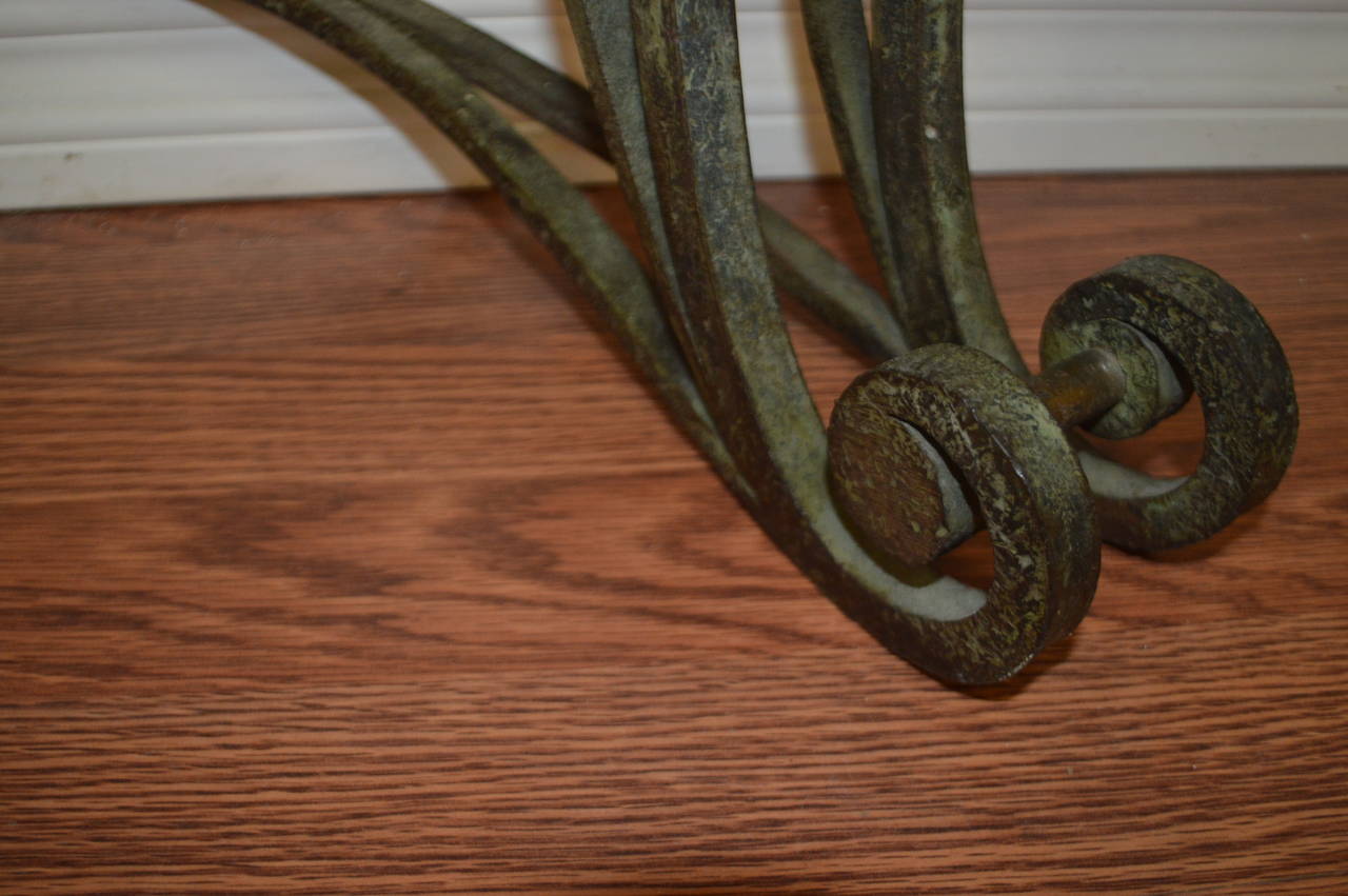 Wrought Iron with Marble-Top Console Table In Excellent Condition In Oakville, ON