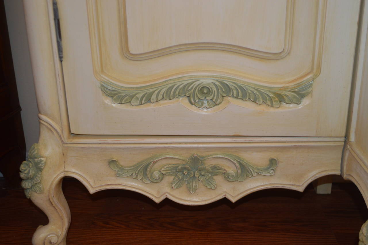 Louis XV Style Painted Four-Door Armoire 1