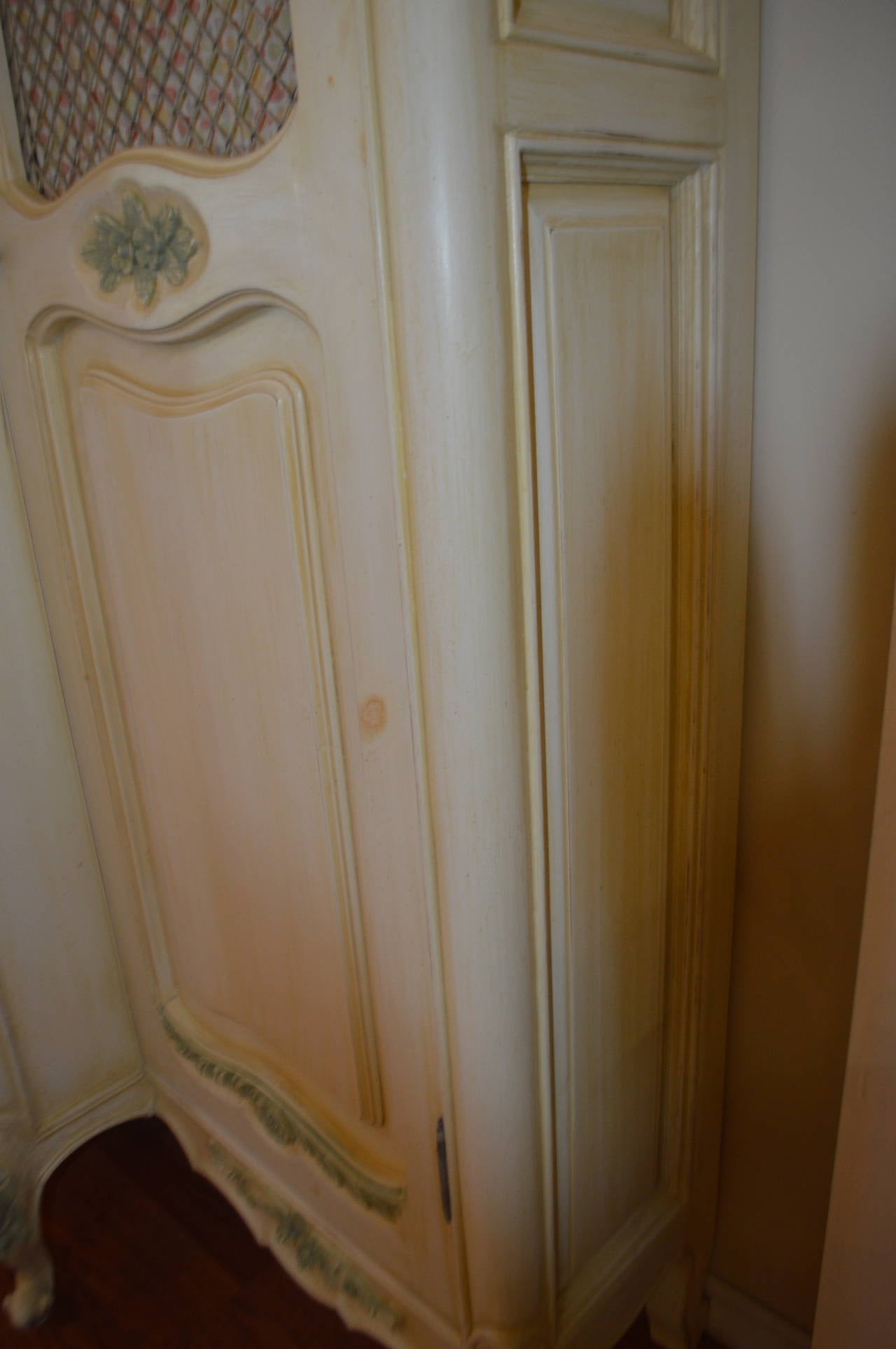 Louis XV Style Painted Four-Door Armoire 3