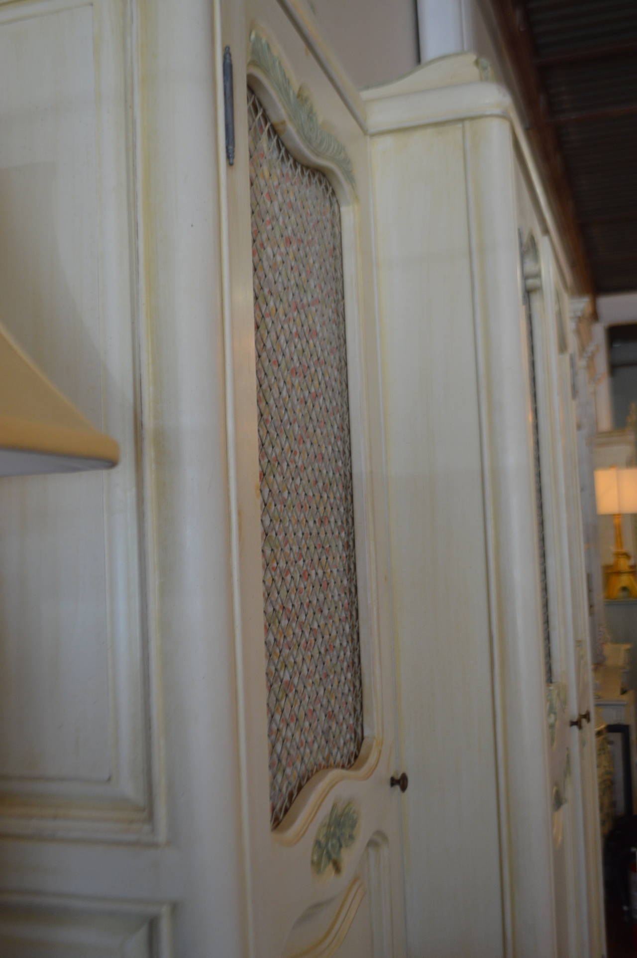 Louis XV Style Painted Four-Door Armoire 4