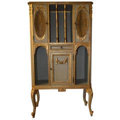 Louis XV Style Painted with Gilt Music Cabinet